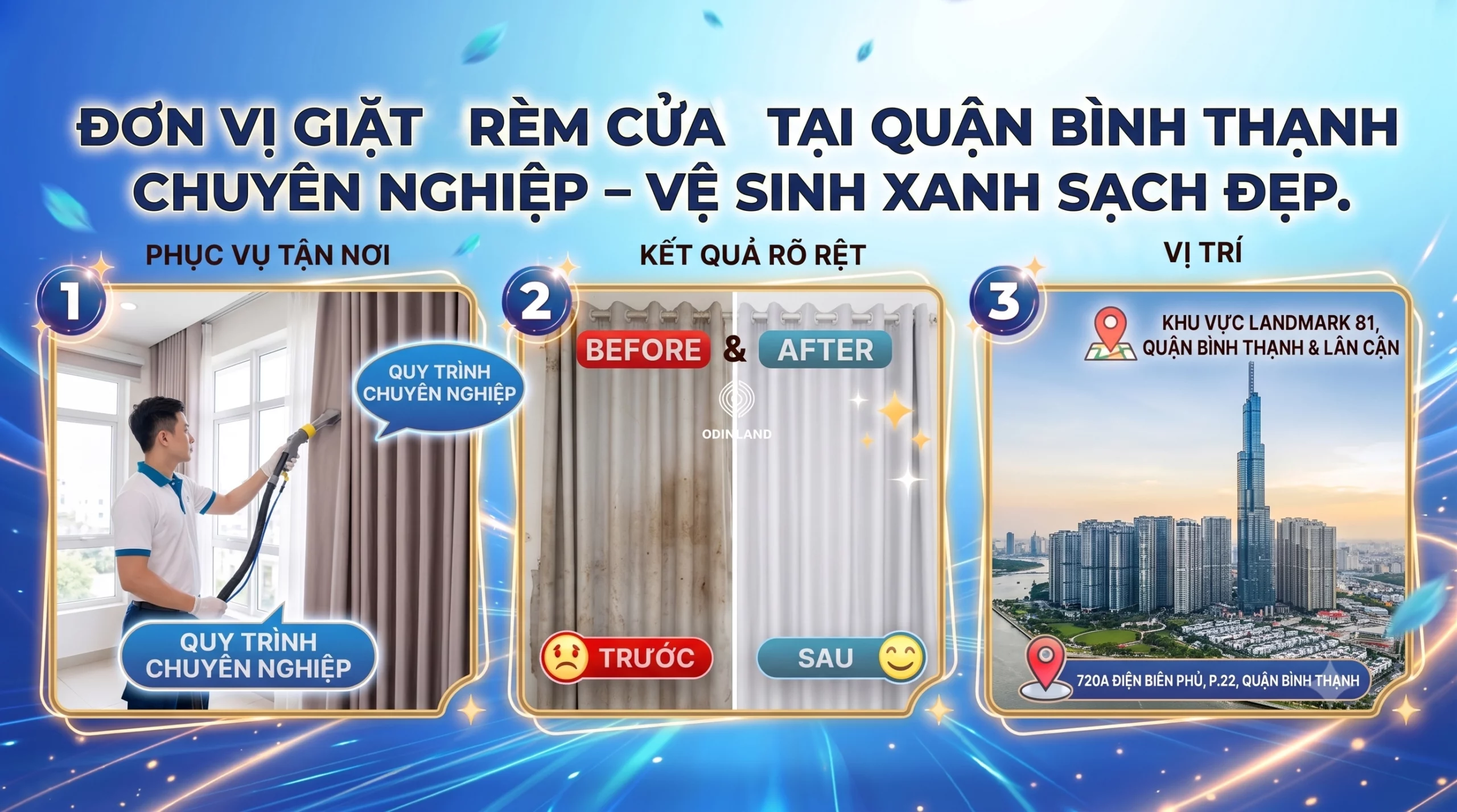 Đơn vị giặt rèm cửa tại quận bình thạnh chuyên nghiệp vệ sinh xanh sạch đẹp